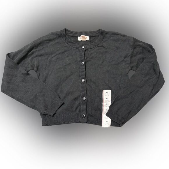 Nwt girls 4/5 cat & jack Black Button-Up Cardigan - Picture 1 of 2